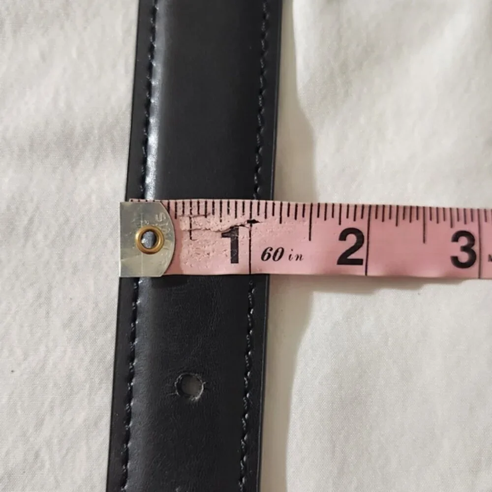 Dickies Men's Black Genuine Leather Adjustable Clasp Metal Buckle Belt SZ 34